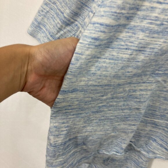 SOMA Large Slub Terry Draped Open Front Cardigan Heather Sky Blue Comfy - Picture 9 of 12